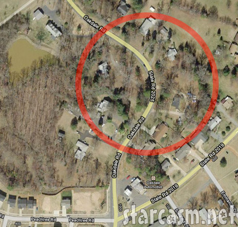 A map of Chris Henry's accident location in Charlotte