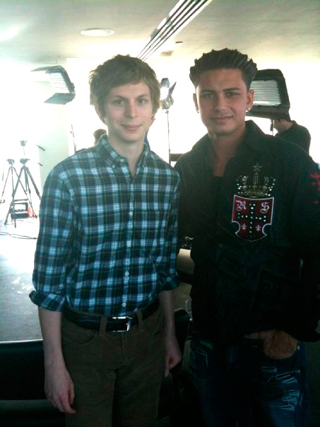 Michael Cera and DJ Pauly D of MTV's Jersey Shore