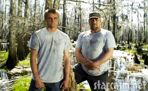 Junior Edwards (right) and his som Willie Edwards from the reality series Swamp People