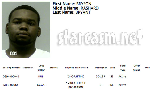 Nene Leakes' son Bryson Bryant arrest docket