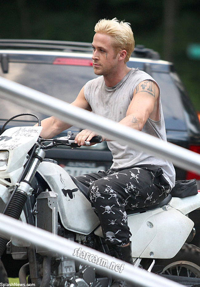 Ryan Gosling blond with tattoos