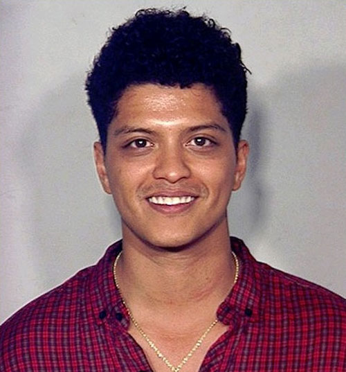 Bruno Mars mug shot photo from cocaine arrest