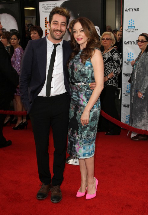 Rose McGowan and Davey Detail at the TCM Classic Film Festival opening night premiere of the 40th anniversary restoration of 'Cabaret' at Grauman's Chinese Theatre in Hollywood, California.