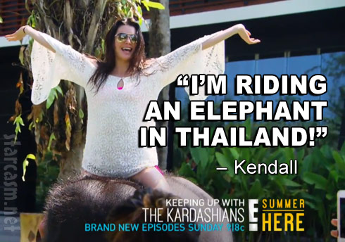 Kendall Jenner riding an elephant in Thailand KUWTK Season 9