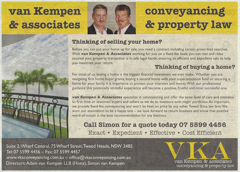 Simon van Kempen law firm advertisement with address and contact info