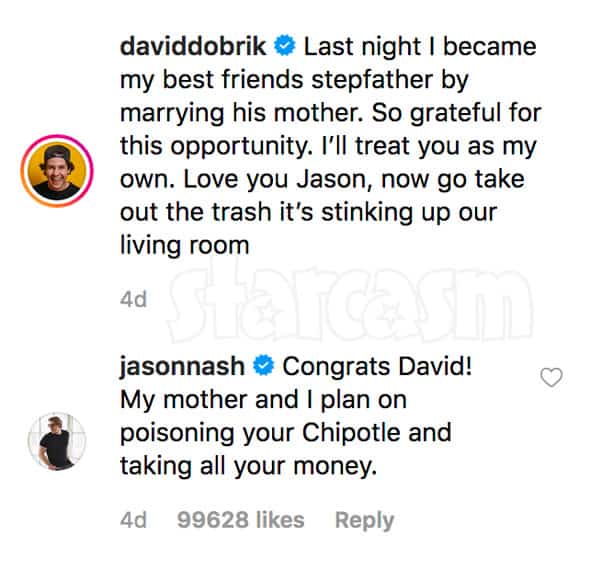 Jason Nash responds to David Dobrik marrying his mom Lorraine Nash