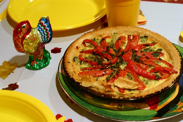 spinach red pepper feta quiche