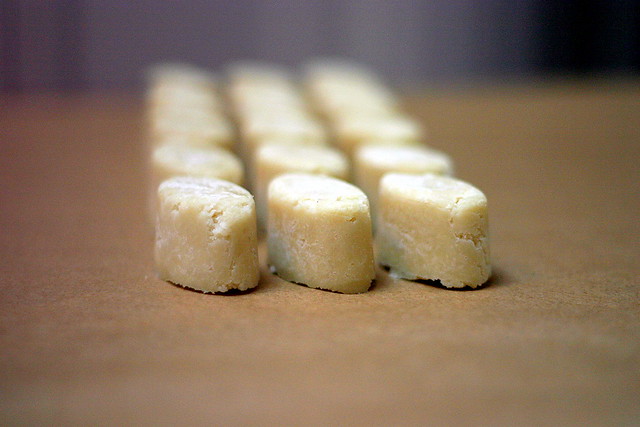 marzipan, ice cube tray-molded