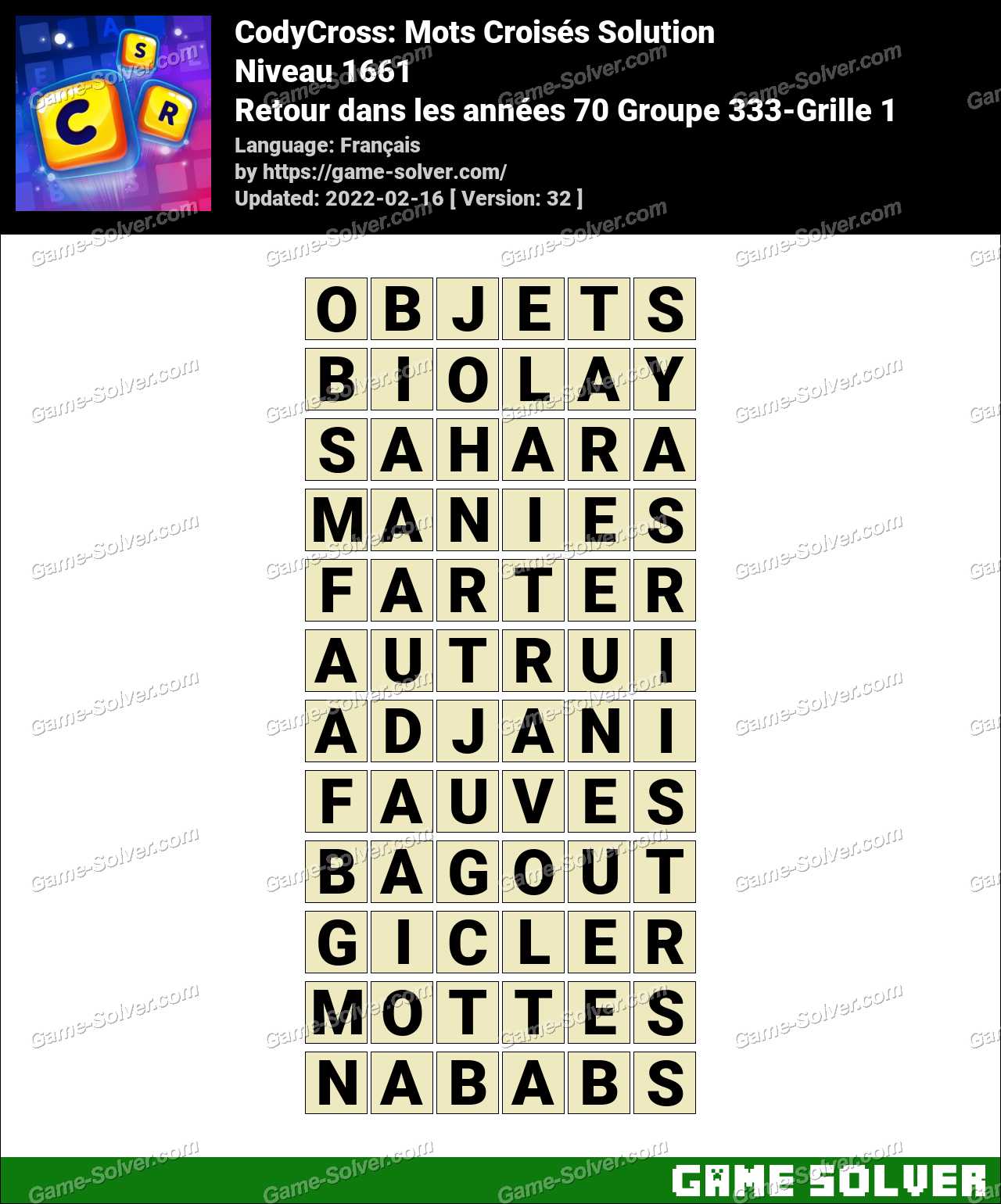 Codycross Retour Dans Les Annees 70 Groupe 333 Grille 1 Solution Game Solver