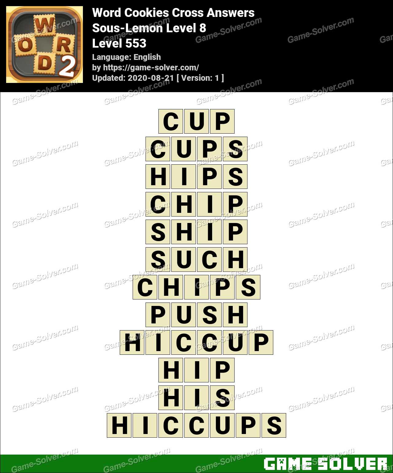 Word Cookies Cross Sous-Lemon Level 8 Answers