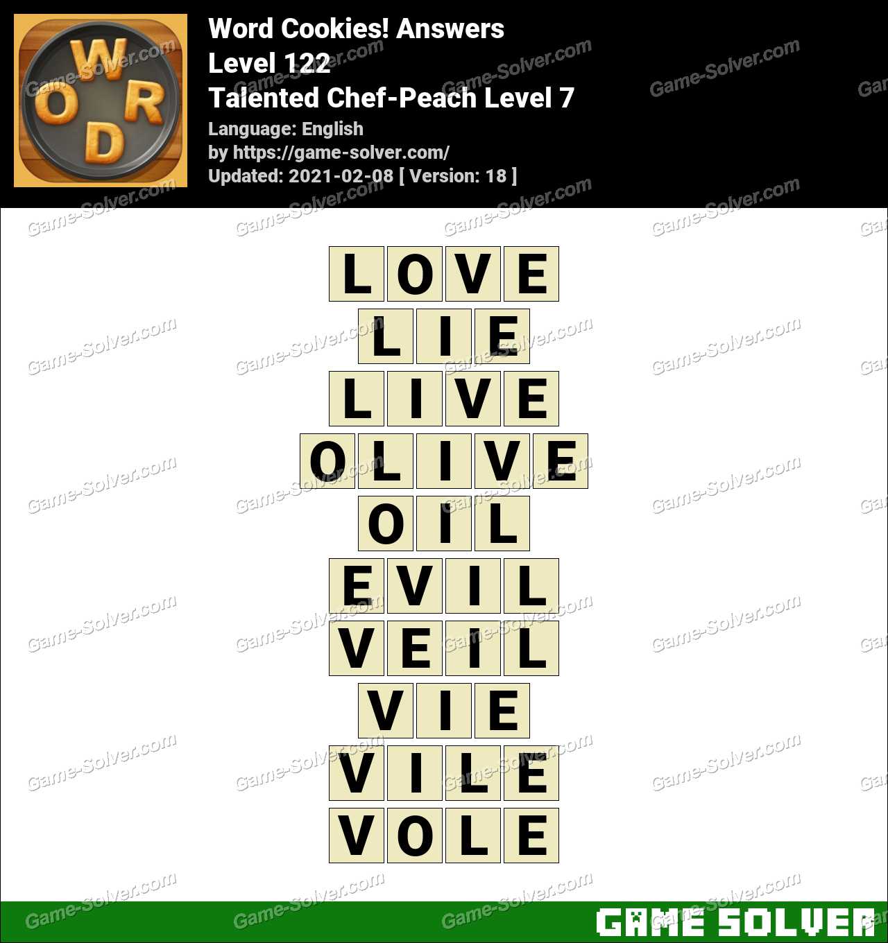 Word Cookies Talented Chef-Peach Level 7 Answers