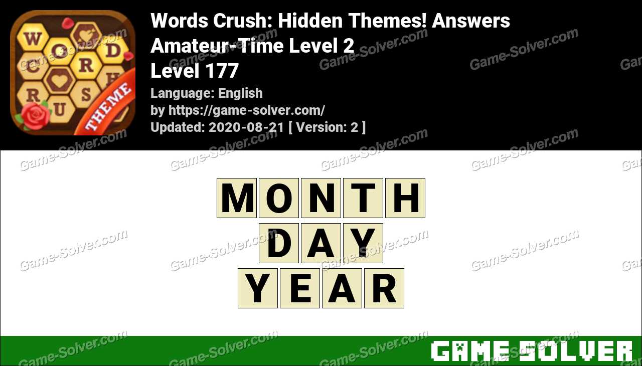 Words Crush Amateur-Time Level 2 Answers