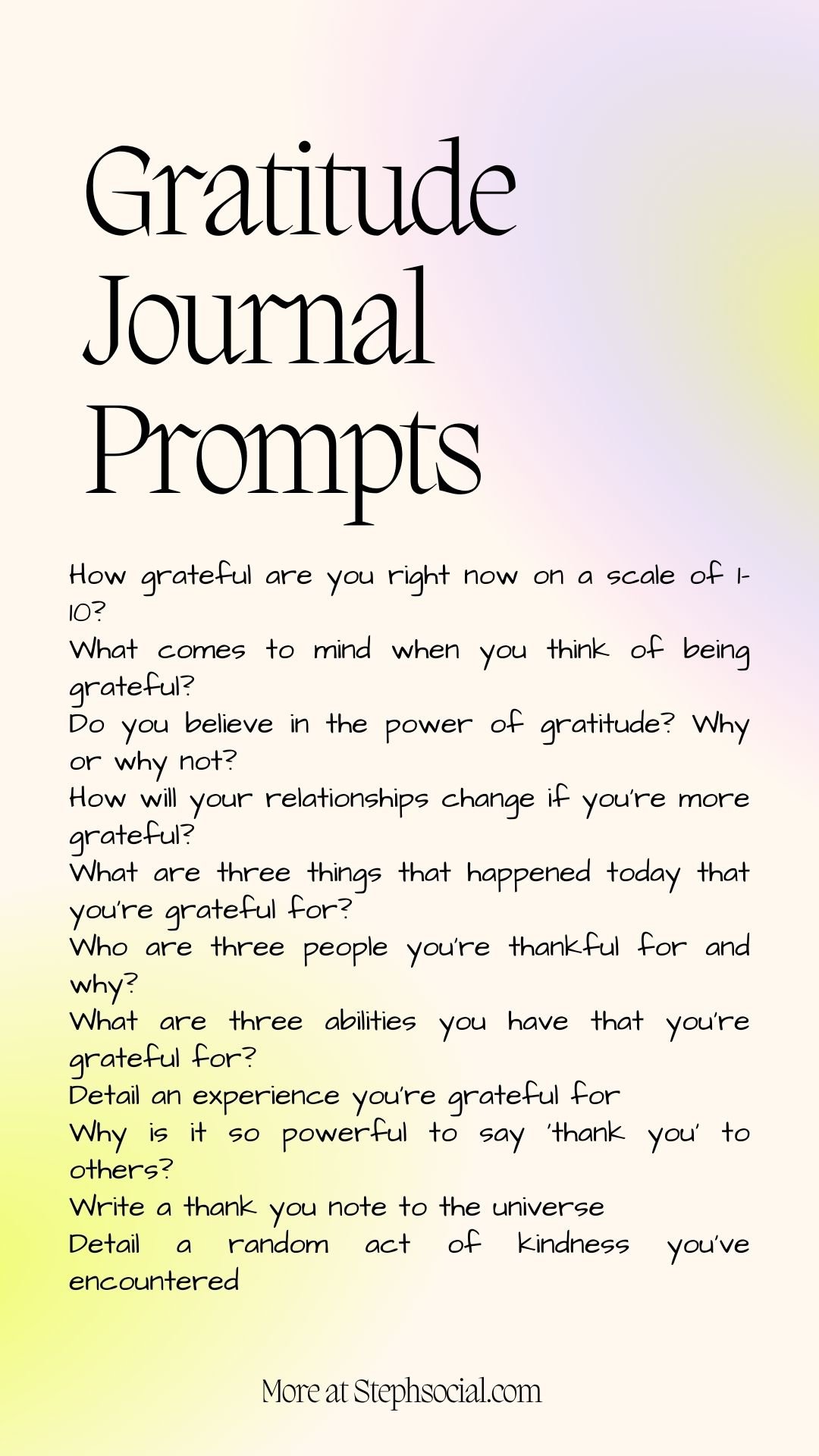 Gratitude Journal Prompts Steph Social