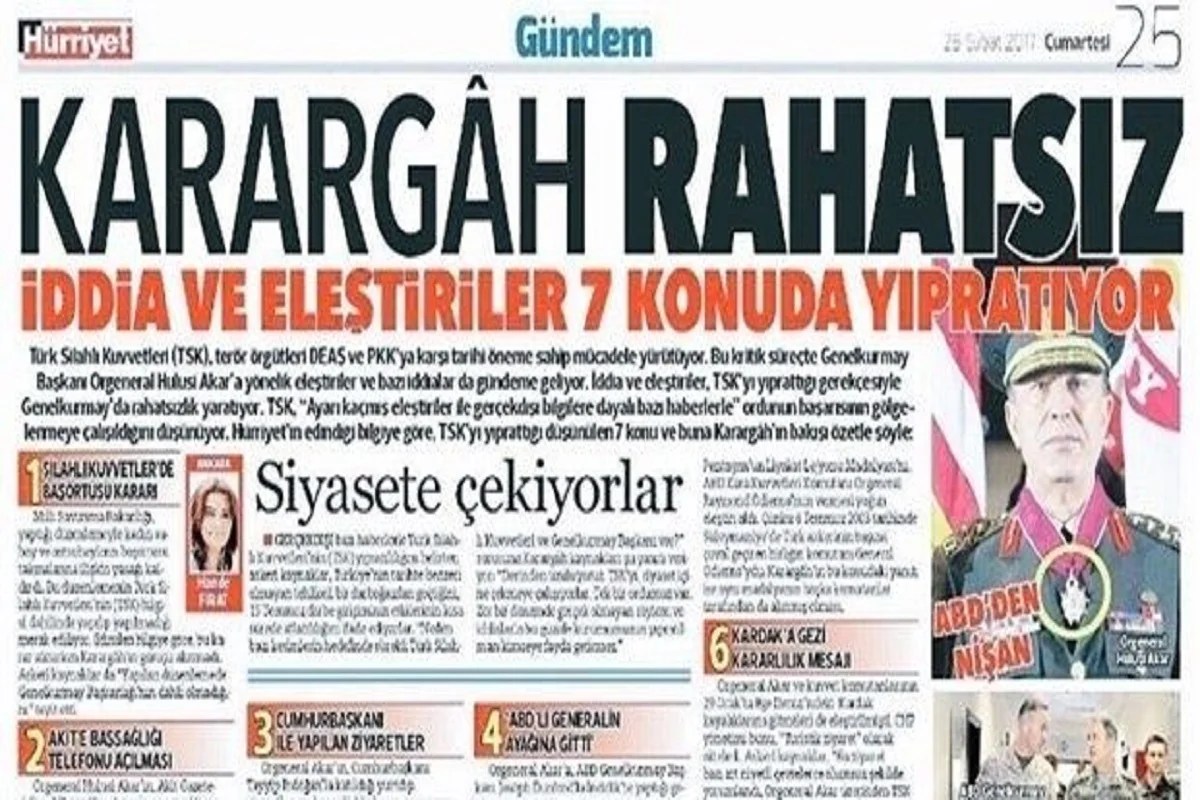 Investigation Launched Into Hurriyet Daily Due To Report On Army Gov T Ties Stockholm Center For Freedom