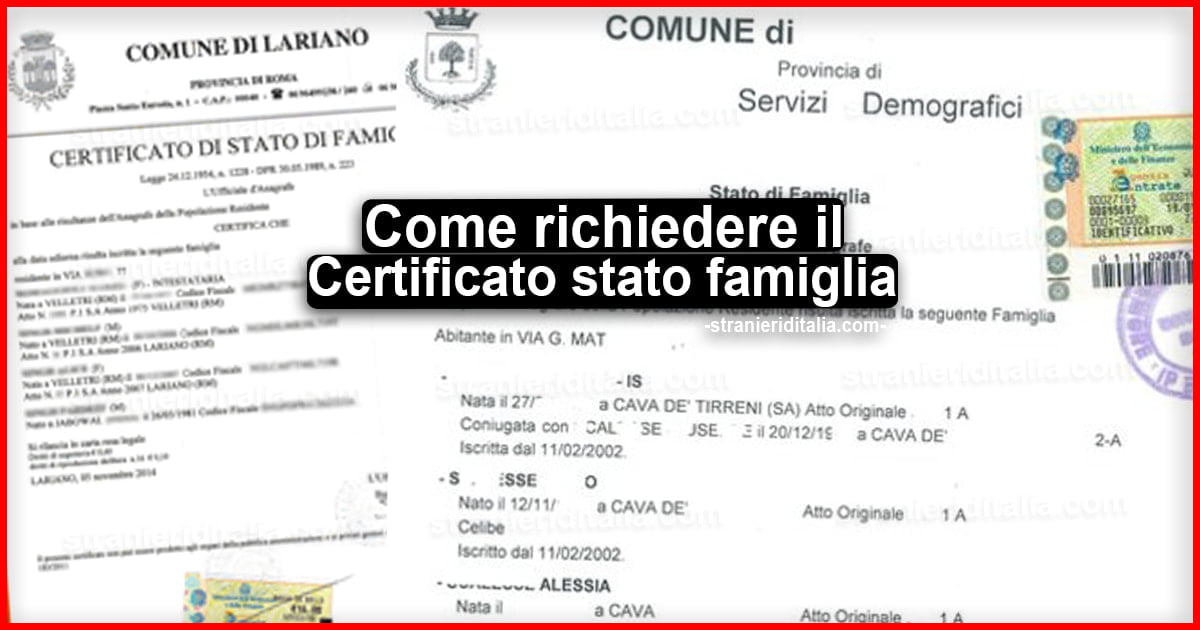 Certificato Stato Famiglia Cos E A Cosa Serve Costo Richiesta Autocertificazione
