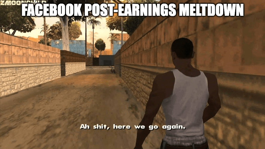 The GTA meme about "Here we go again" as applied to Facebook