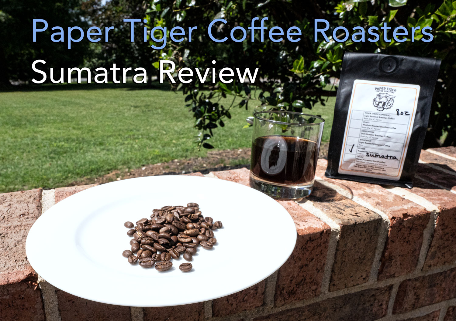 Paper Tiger Sumatra coffee with unground beans