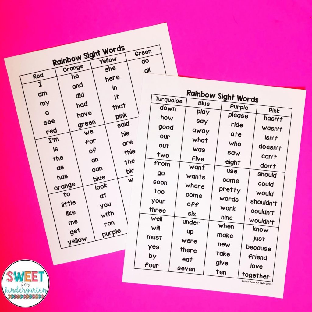 How Kindergarteners Learn 100 Sight Words Sweet For Kindergarten
