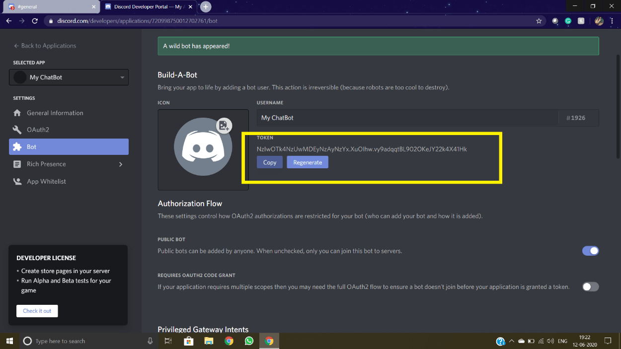 How to create discord bot using discord js on windows server 2019 otosection