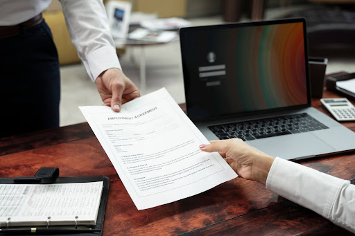 an employee receiving an employee agreement document
