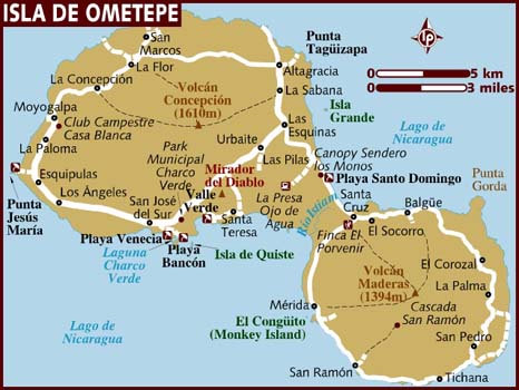 Map Isla De Ometepe Map Isla De Ometepe
