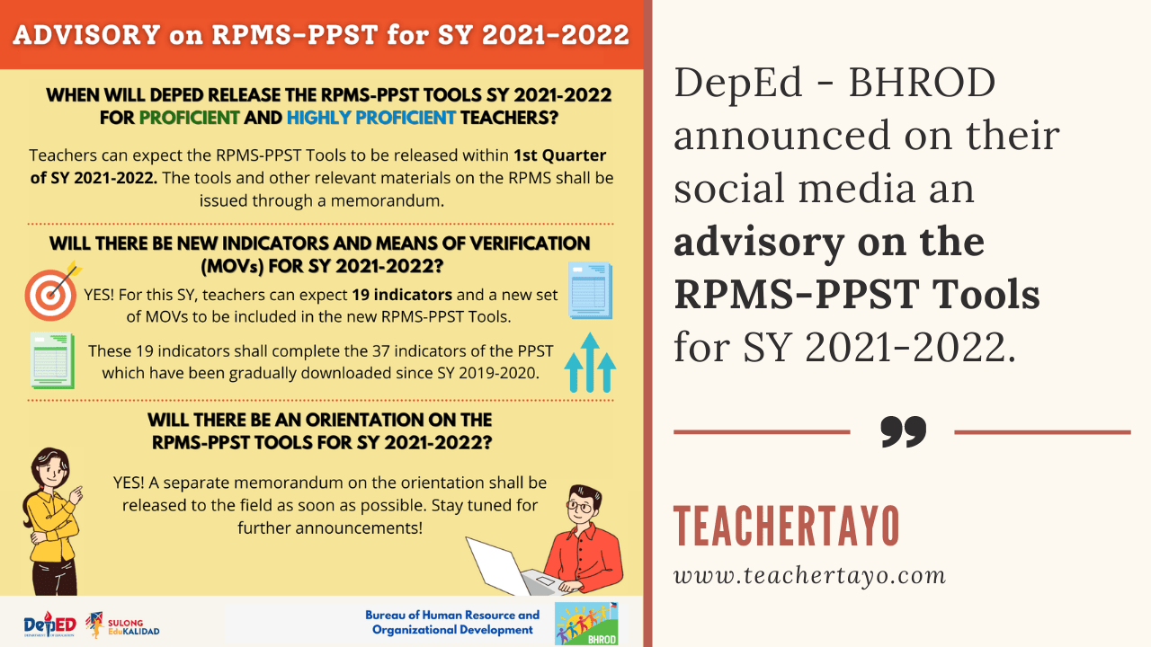 Announcement On The Rpms Ppst Tools For Sy 2021 2022 Deped Bhrod 6524