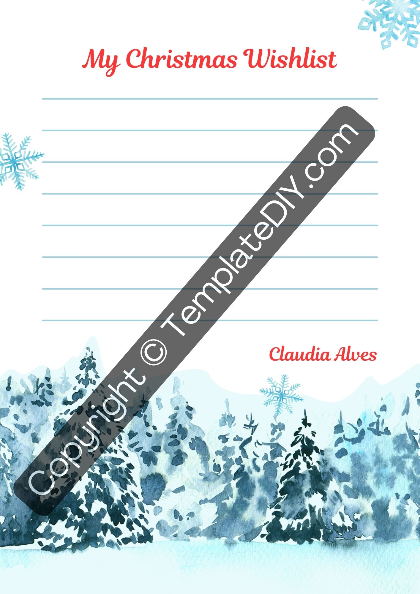 Christmas Wish List Template Printable In Pdf Word