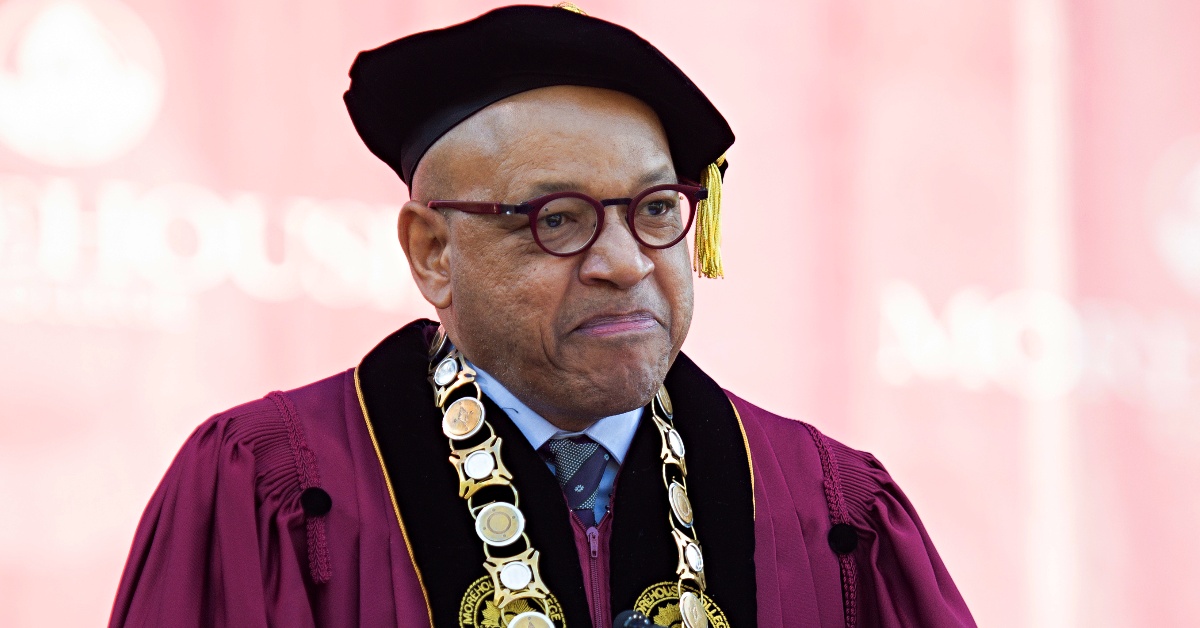 David A. Thomas, President of Morehouse College, speaks on stage during the 137th Commencement