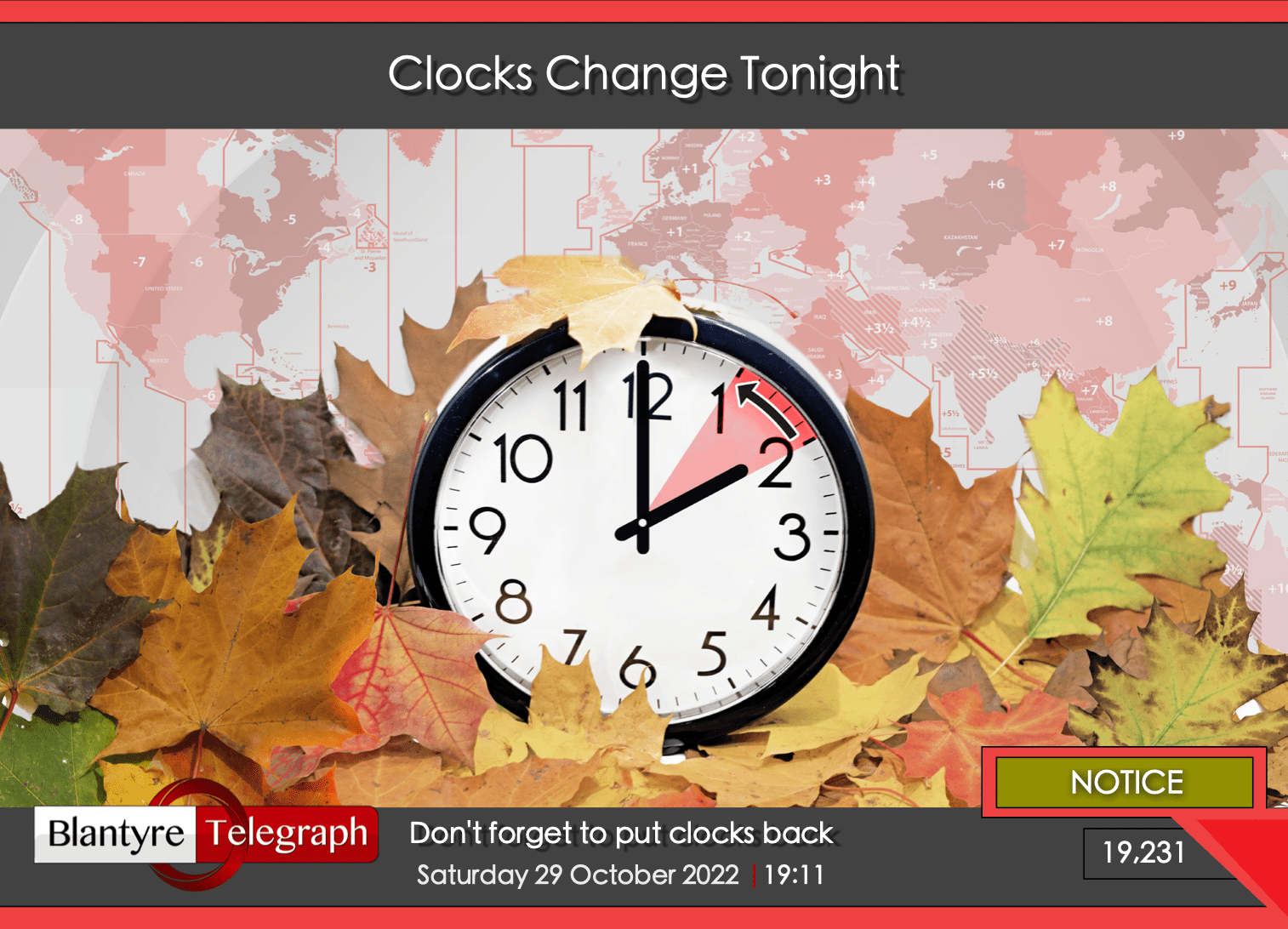 Clocks Change Tonight Blantyre Telegraph News For Community Good Causes