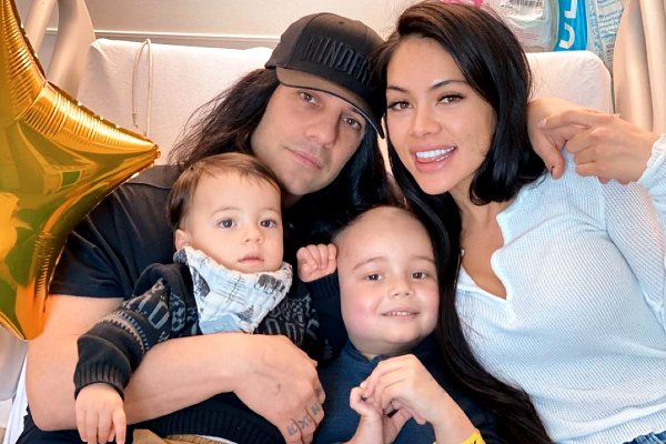 Shaunyl Benson with his husband Criss Angel and two children