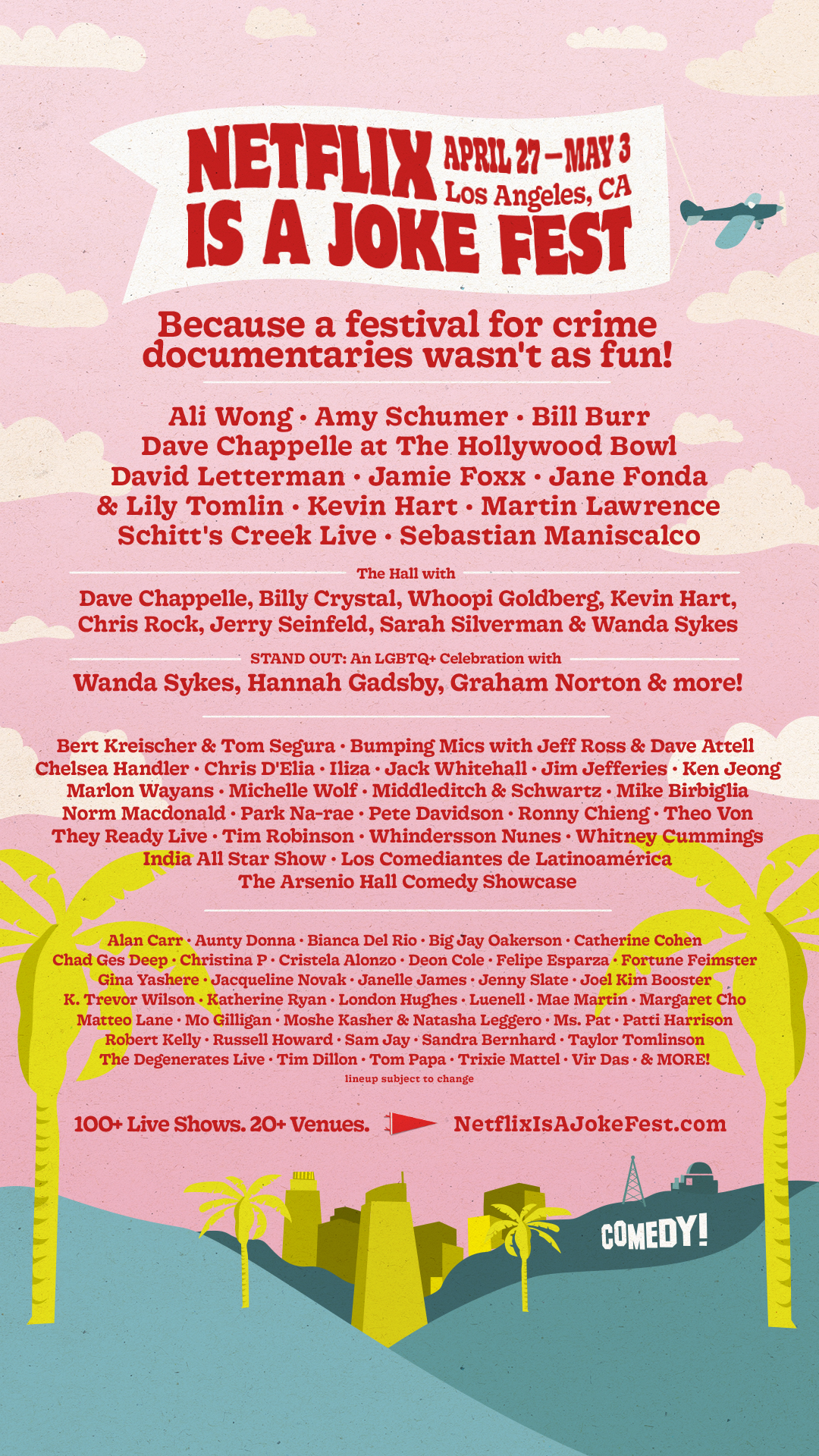 Netflix Announces First Comedy Festival Weeklong Event In Los Angeles At End Of April 2020 The Comic S Comic