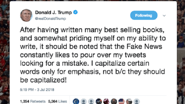 Trump Defends Tweets Says He Somewhat Prides Himself On His Writing The Hill