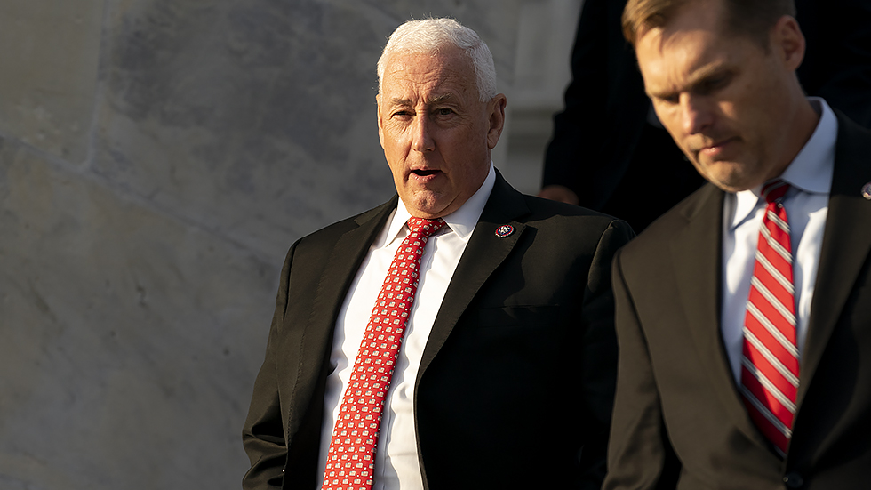 Rep. Greg Pence (R-Ind.) leaves the House Chamber following a series of votes regarding veterans on Tuesday, November 16, 2021.