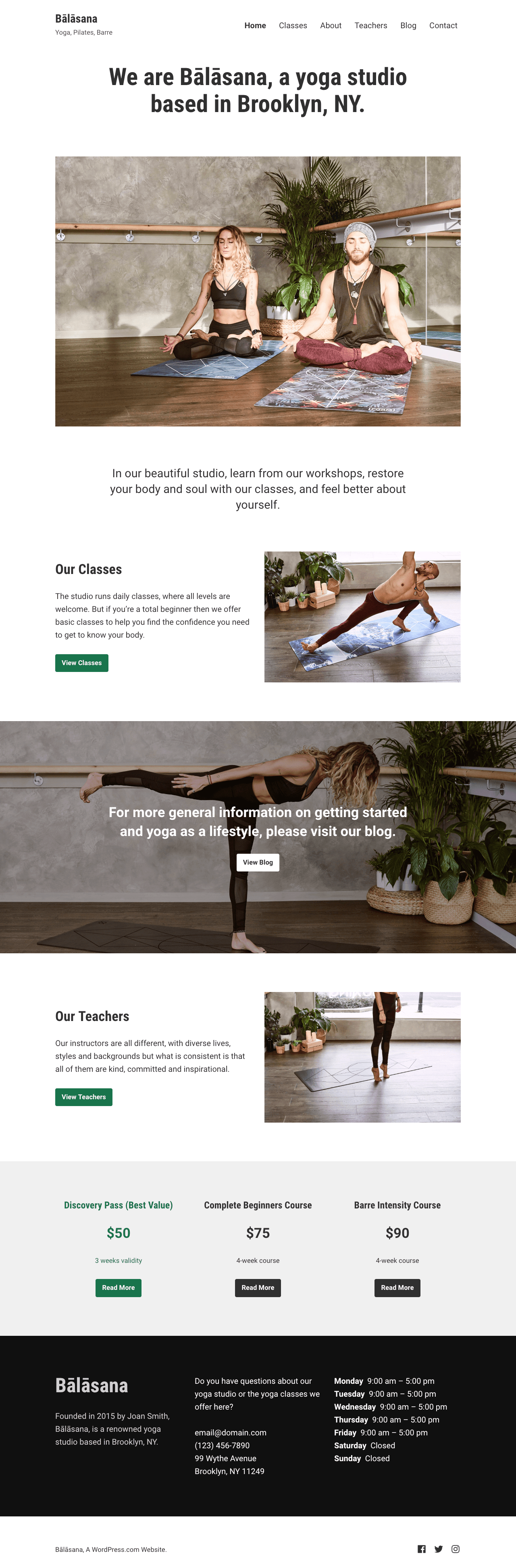 Screenshot of the Balasana theme