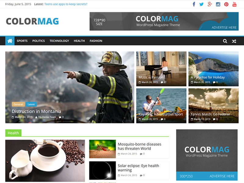 Top 10 Free WordPress Themes For Business 8 ColorMag