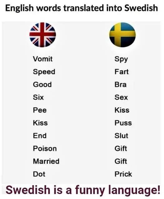 English Words Translated Into Swedish