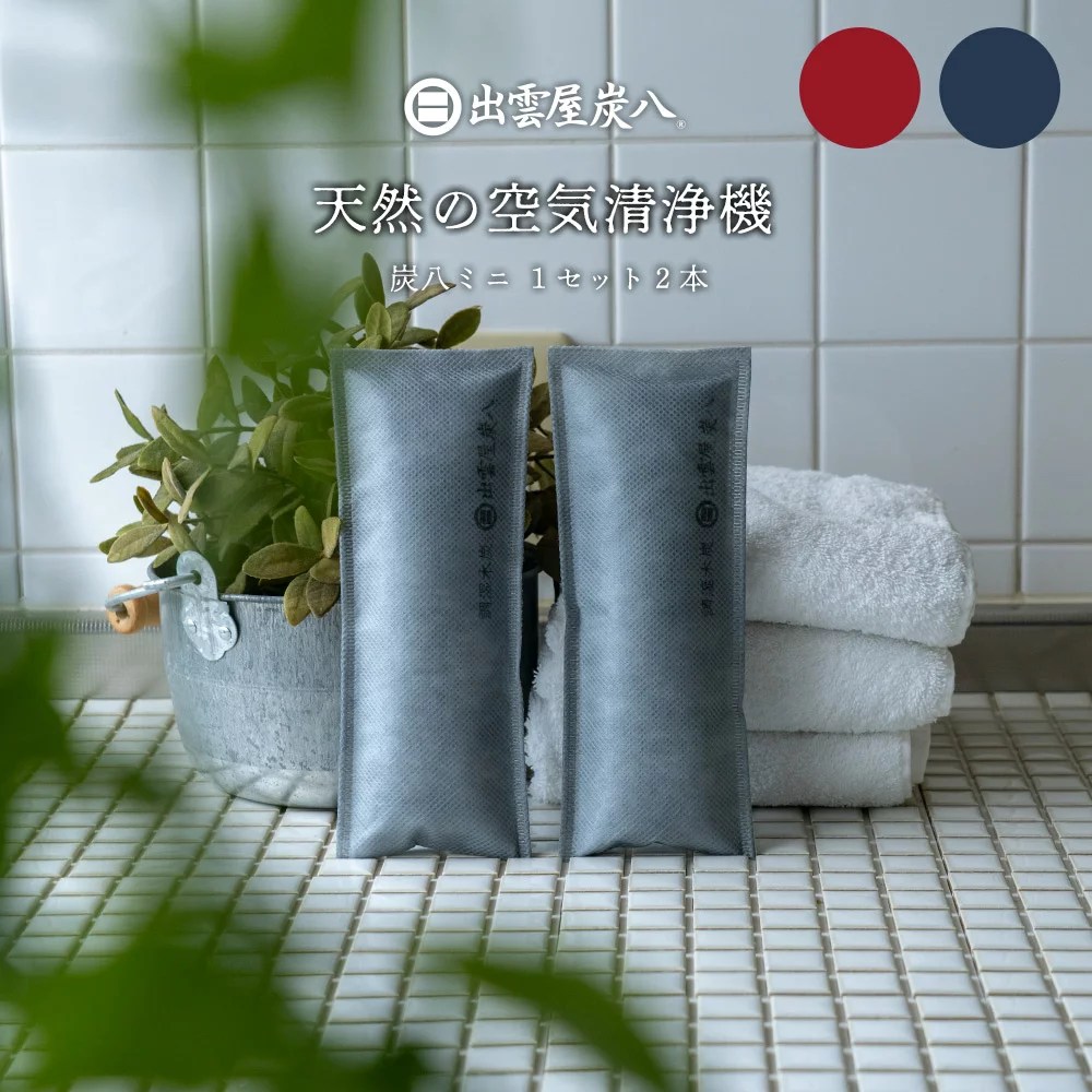 炭八ミニ 2本セット 北欧グレー 靴 出雲屋炭八 結露 結露対策 結露防止 繰り返し使える TV通販 サステナブル 除湿 タンス 玄関 靴 下駄箱 消臭 湿気対策 湿気取り 湿気とり 衣替え ブラックフライデー クリスマス
