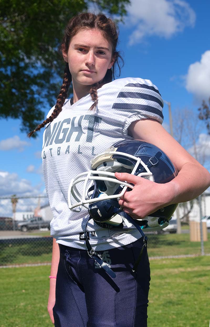 Girl On The Gridiron Charlie Rosenthal S Debut Arrives As San Marcos Jv Kicker Times Of San Diego