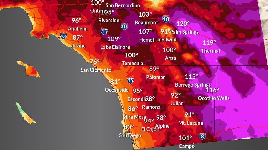 Dangerously Hot Weather Forecast For San Diego County Deserts Times Of San Diego