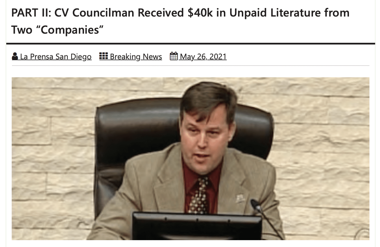 Democrat Says Chula Vista Mayor Hopeful Mccann Broke Campaign Finance Laws In Campa Najjar Probe Times Of San Diego