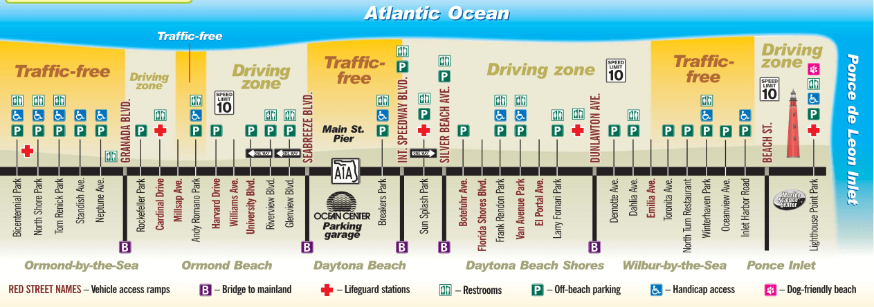Daytona Beach parking map