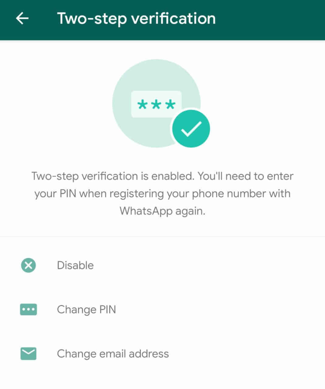 whatsapp two step verification