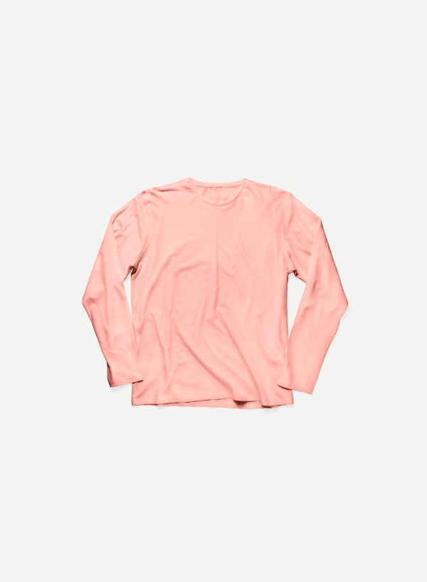 Long-sleeve Vintage Cotton T-shirt in Pink