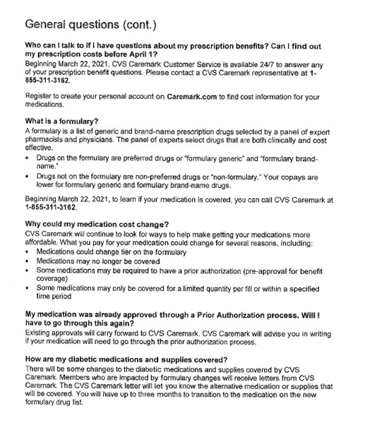 Cvs Caremark Faqs Ufcw Local 135