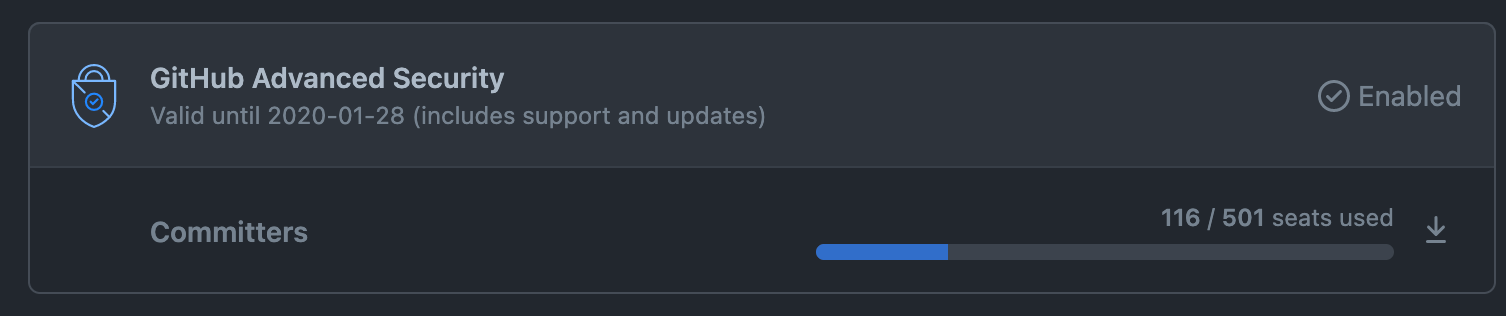 Enterprise Licensing settings page