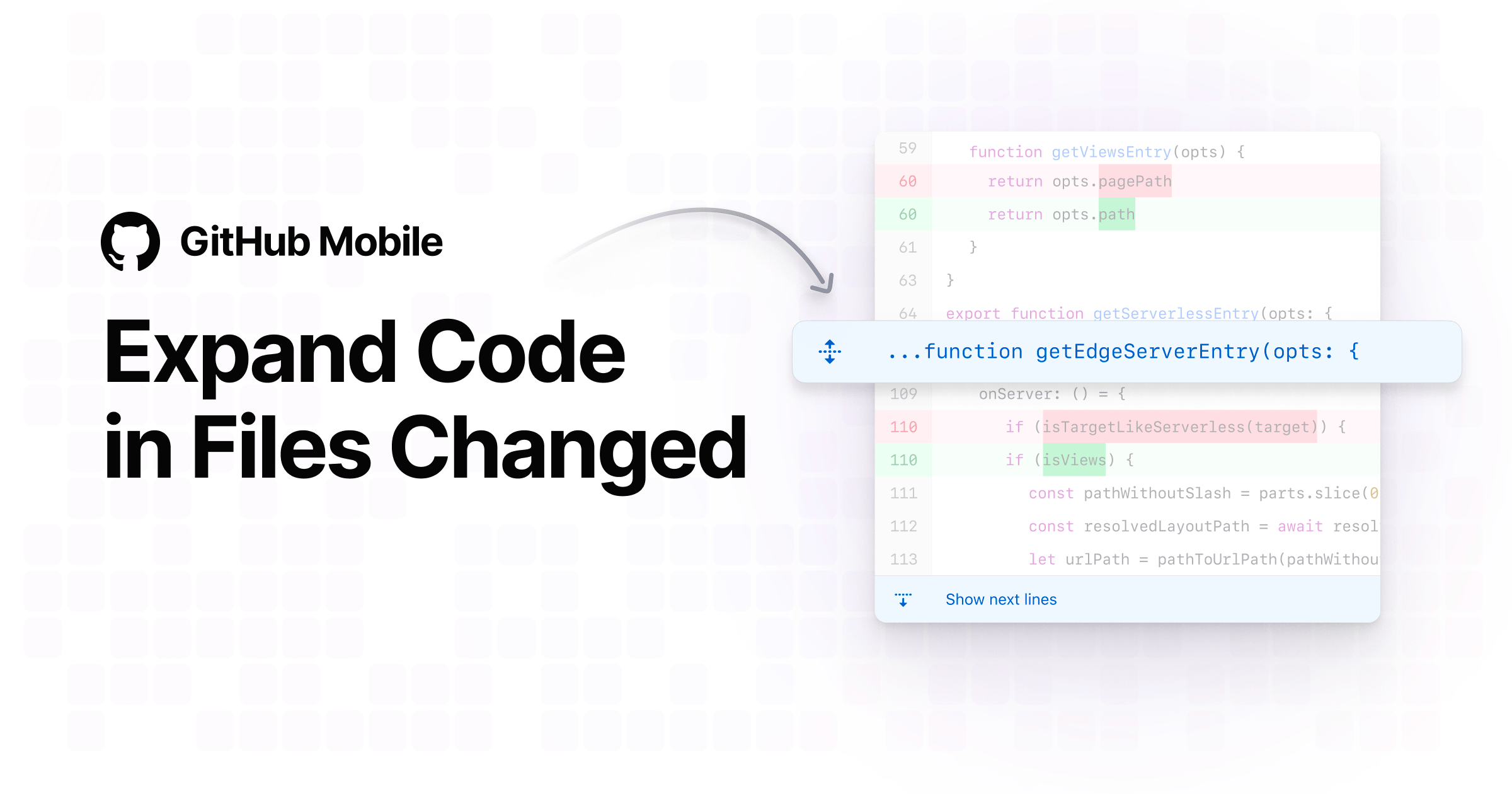 Expanding code lines