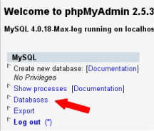 phpMyAdmin MySQL Databases