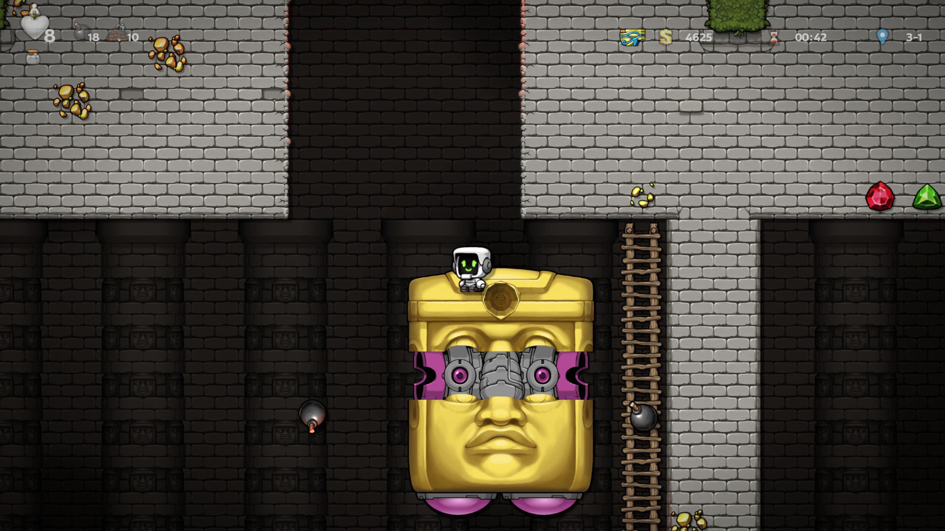 Olmec's second phase in Spelunky 2