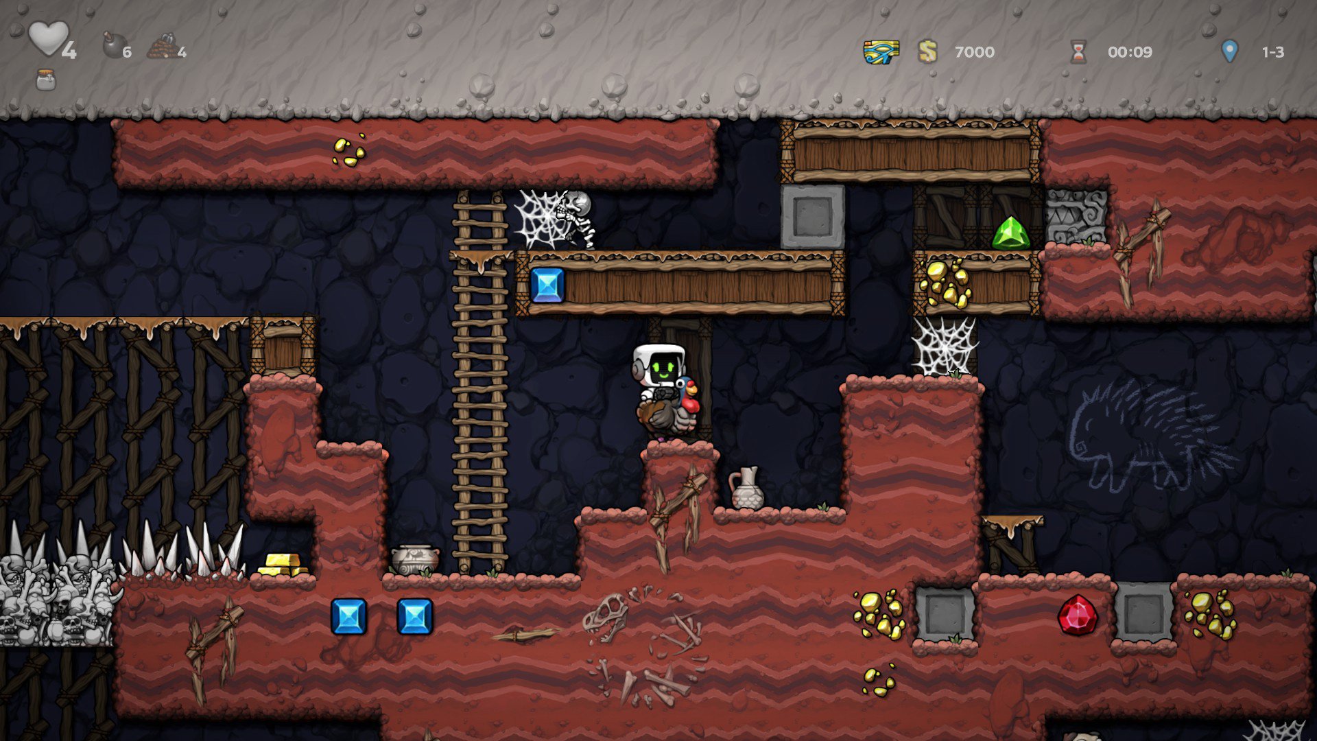 How to tame animals in Spelunky 2