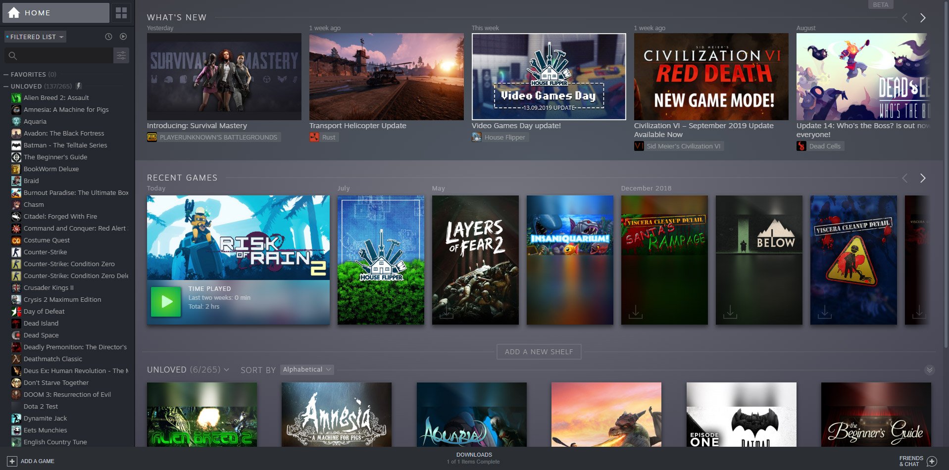 The 2019 Steam library makeover